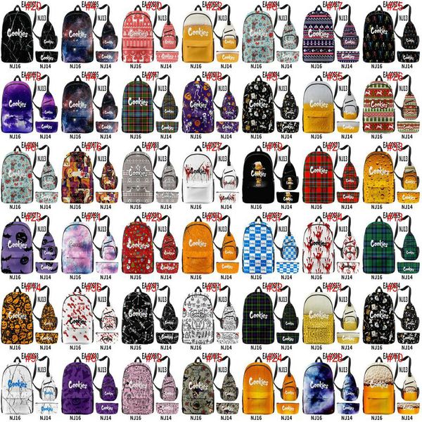 

cookies school bag pen oneshoulder bags starry sky voilet tie dye pink white 3pcsset skull wmtvgo xhlove