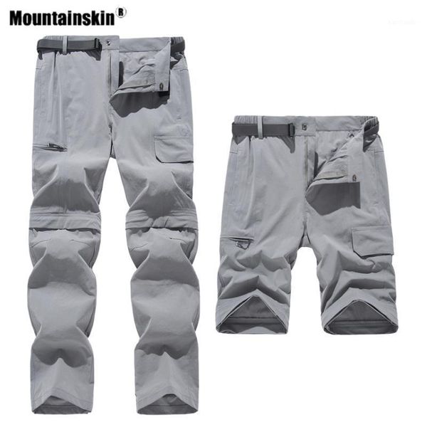 

outdoor pants mountainskin men's summer quick dry removable hiking breathable trousers fishing shorts va7821, Black;green