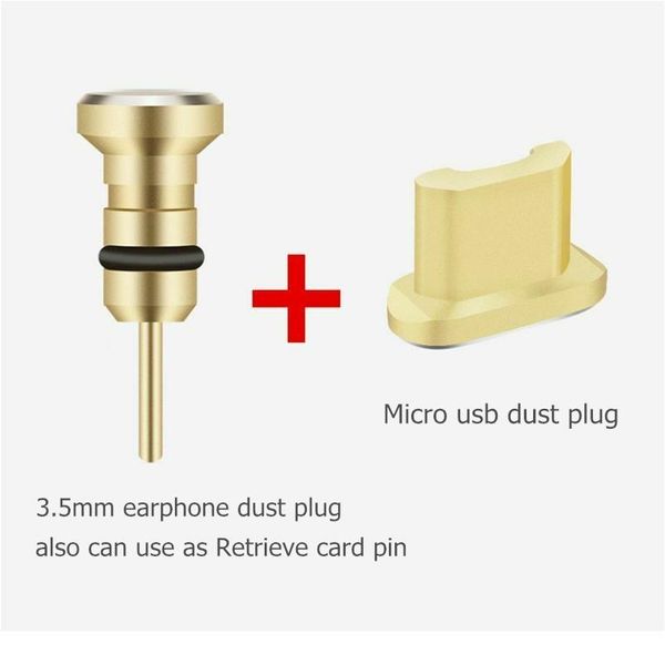 

10 sets aluminum dust plug micro usb port + earphone jack plugs sim card needle for android sumsang huawei xiaomi sm jllwqi
