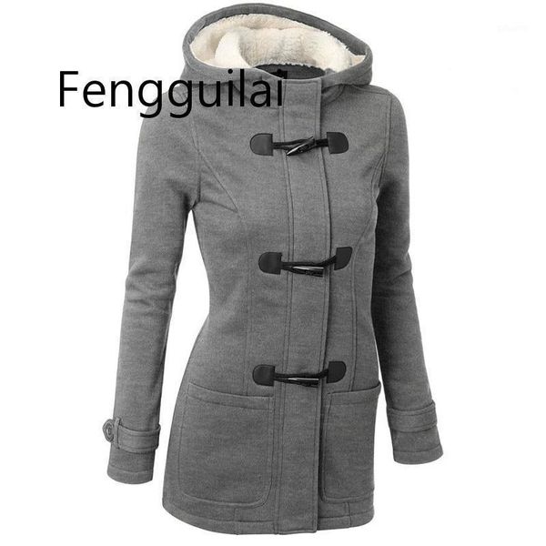 

winter jacket women hooded winter coat fashion autumn women parka horn button coats abrigos y chaquetas mujer invierno1, Black