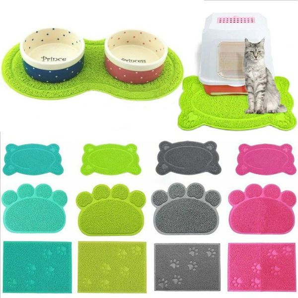 

cat beds & furniture 1pcs pet dog puppy feeding mat pad cute pvc bed dish bowl feed placement toilet