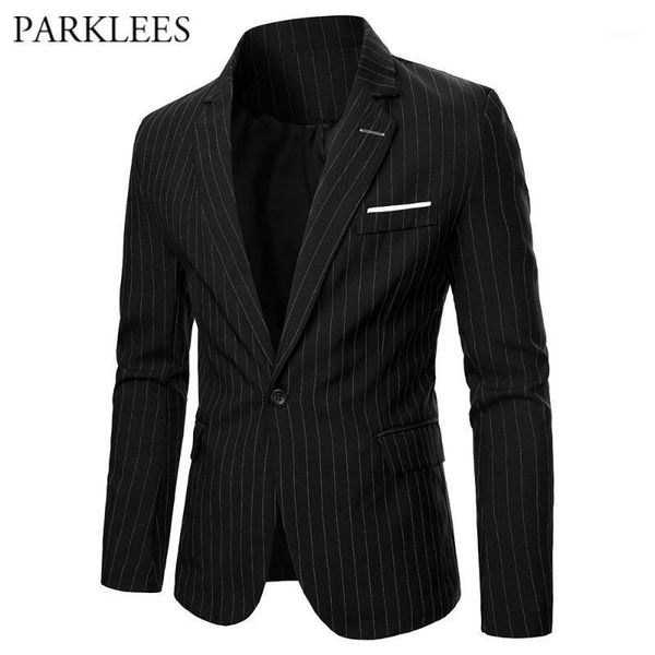 

striped blazer men 2021 spring mens suit jackets business veste homme casaul slim fit latest coat design jacket for men style1, White;black