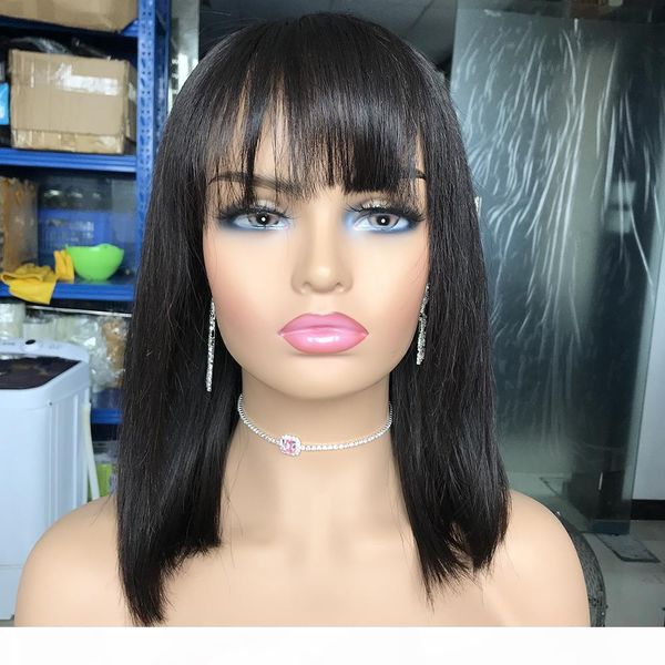 

bob lace 13x4 frontal wigs brazilian virgin hair straight lace frontal human hair wigs swiss lace frontal wig pre plucked, Black