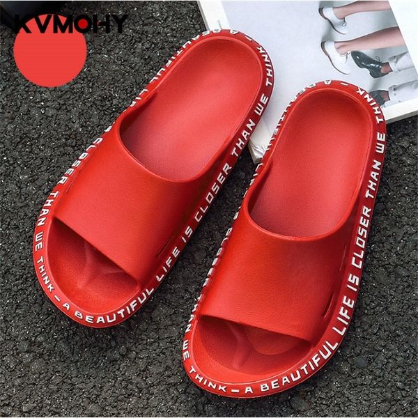 

woman shoes fashion massage flip flops summer men women eva non-slip bathroom slippers beach slides y200706, Black