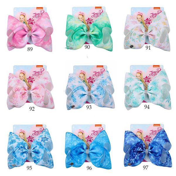 

fashion mermaid baby clips girls clover bow flamingo print accessories barrettes kids 8 inch headdress hair bows with cl