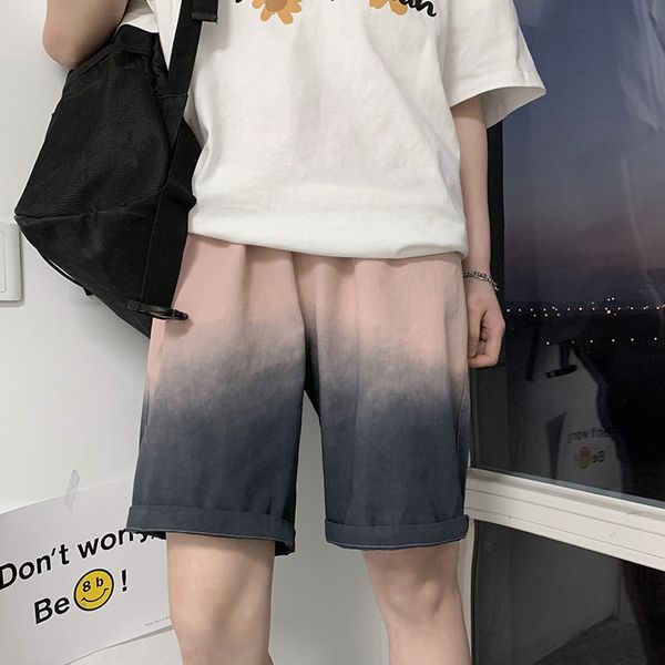

gradient shorts men's summer thin korean fashion casual pants, White;black