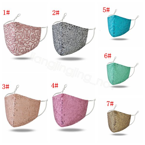 

mouth fashion sequin cover face glitter mask washable bling anti-dust masks soft outdoor women girl cycoutlet55l4