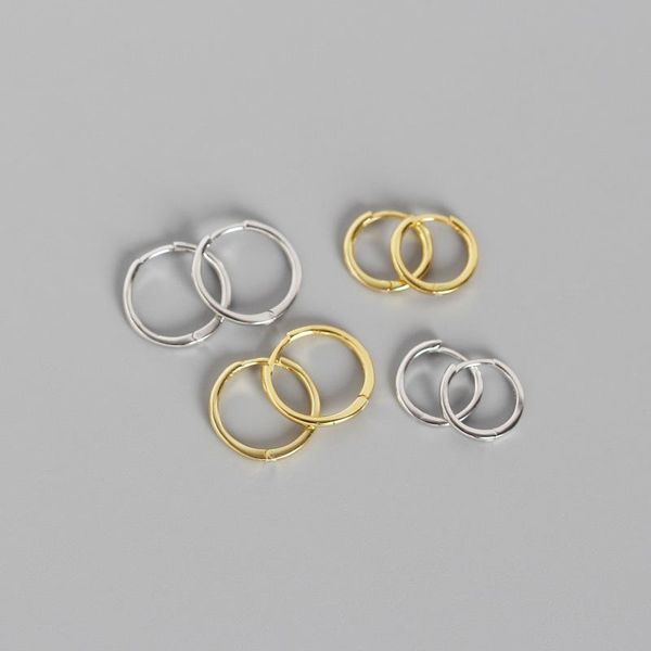 

wtltc 925 sterling sliver tiny huggie hoop earrings for women shiny cartilage earrings small round circle hoops, Golden;silver