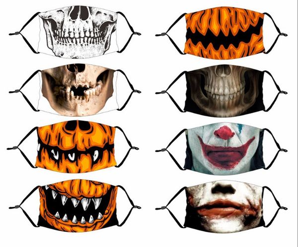 

cotton halloween mask reusable 3d painting pumpkin grimace face mask reusable protective carbon filters washab