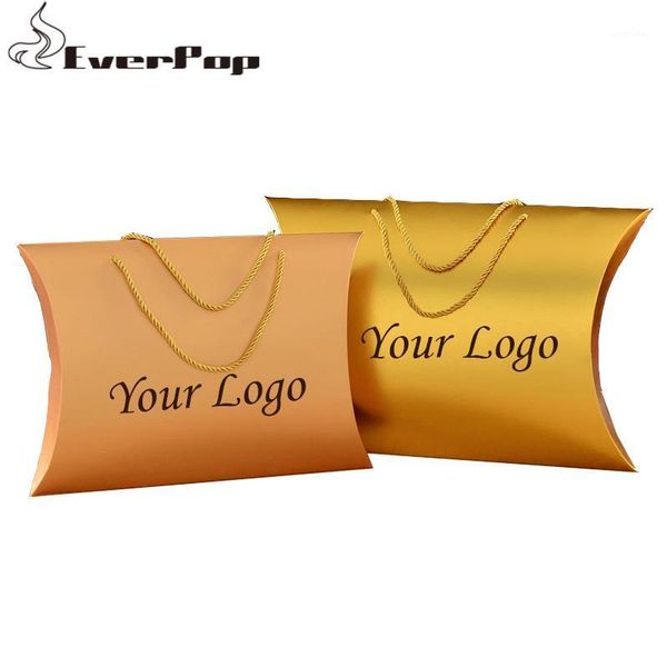 

gift wrap custom printing logo virgin hair extensions packaging box bundle packing boxes gold color can be with logo1