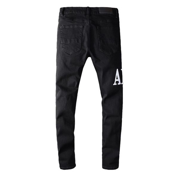 

luxurys digner mens jeans mark slim-leg patch vintage hole fashion biker causal hip hop denim size 29-40, Blue