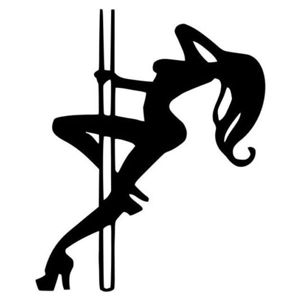

11.5cm*14.2cm stripper pole dancer fashion car-styling car sticker black/silver s3-5104