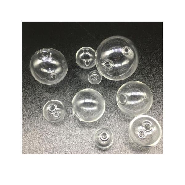 

1piece 10-30mm transparent hollow glass ball with double hole round bubble vial glass globe orbs jewelry findin bbylue, Black