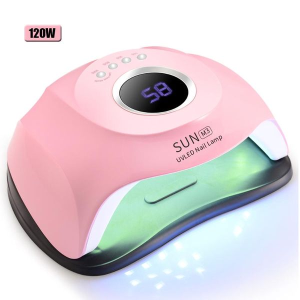 

nail dryers 120w 45 pcs led beads uv lamp with sensor 90s/60s/30s/10s timer display screen for all gels efficient dryer