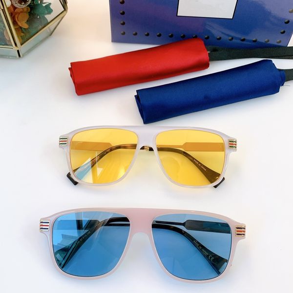 

2021 new glasses high-end material 0587s square frame sunglasses classic color matching sunglasses size 57*14*135