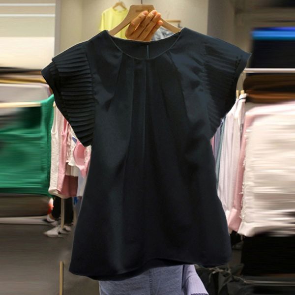 

2021 new black women summer ruffles sleeve korean office lady work shirts elegant female blouse xi7a, White
