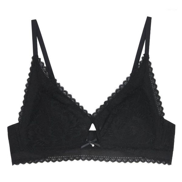 

e lovegirl bras for women push up triangle cup brassiere lace bow brasier gather seamless bra wireless ladies underwear1, Red;black