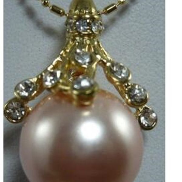 

wonderful 2 kinds pinkshell pearl crystal shipping pendant necklace