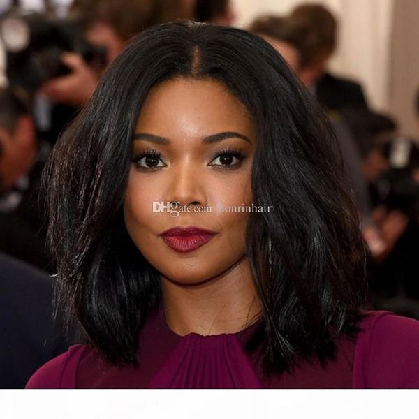 

full lace human hair wig wavy short wave pre-plucked hairline malaysian virgin hair natural wave 150% density lace front wig with baby hair, Black;brown