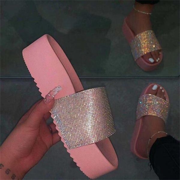 

women bling high heel pumps ladies mules wedding shoes wedges slides party sandals platform slipper peep toe zapatos de mujer y1120, Black
