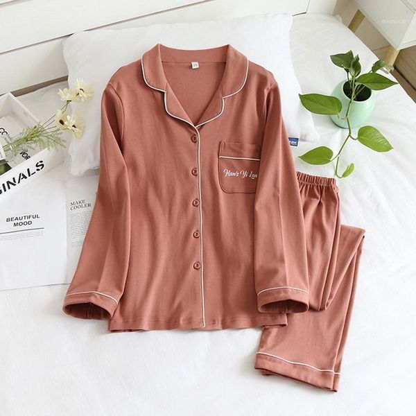 

casual new women loose pajamas sets solid autumn long sleeves shirts+pants sleepwear nightwear woman pajama homewear robe1, Black;red