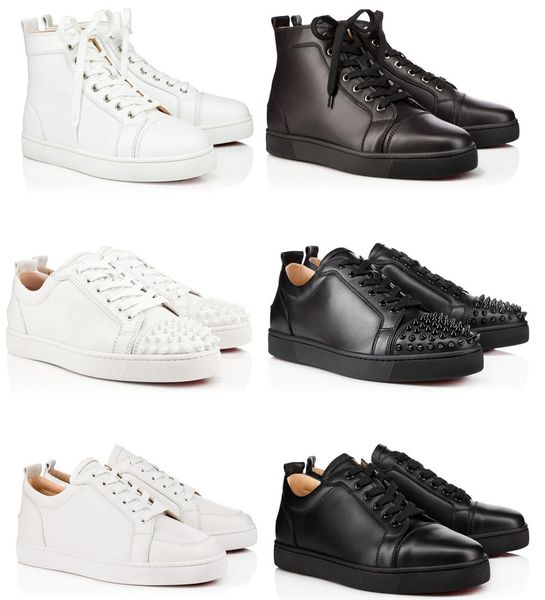 

22s classic style reds soles casual shoes sneaker genuine leather high sneakers shoes for women,mens brand red bottom orlato flats men sport, Black