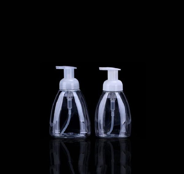 

250ml hand sanitizer foam bottle fan- shaped transparent plastic pump bottle for cosmetics lotion sea freight