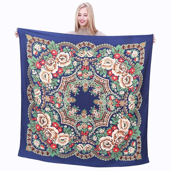 

европа и соединенные штаты новые дамы twill шелковые шарфы сломали цветок ximei 130см большой куда-то где-то шал украшения шаль 0a1, Blue;gray