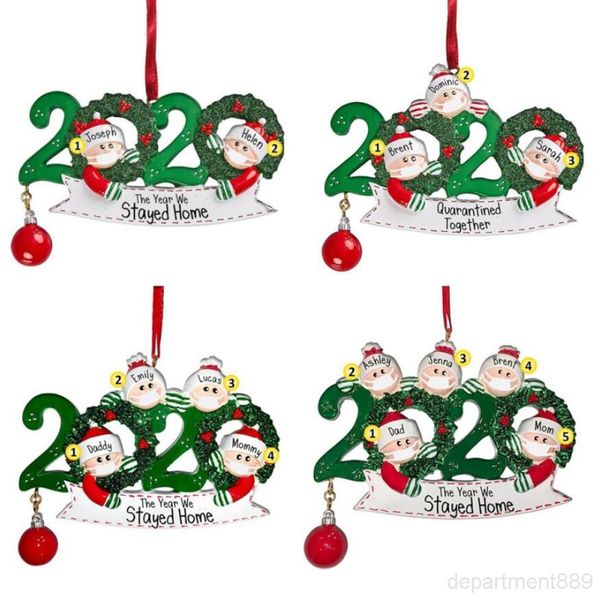 

quarantine pvc greetings pendant christmas tree pendent decoration family of ornament with party gift owe1751