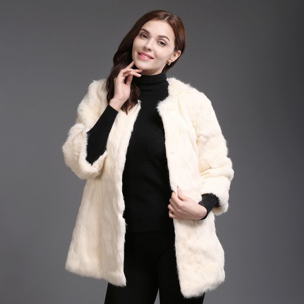 

2020 new autumn genuine winter complete skin real of women thin rabbit fur, Black