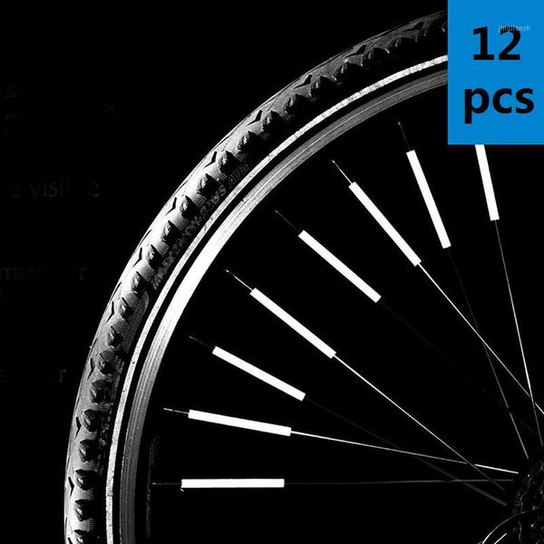 

bike lights 12pcs bicycle mountain riding wheel rim spoke mount clip tube warning light strip reflector reflective outdoor 78mm1