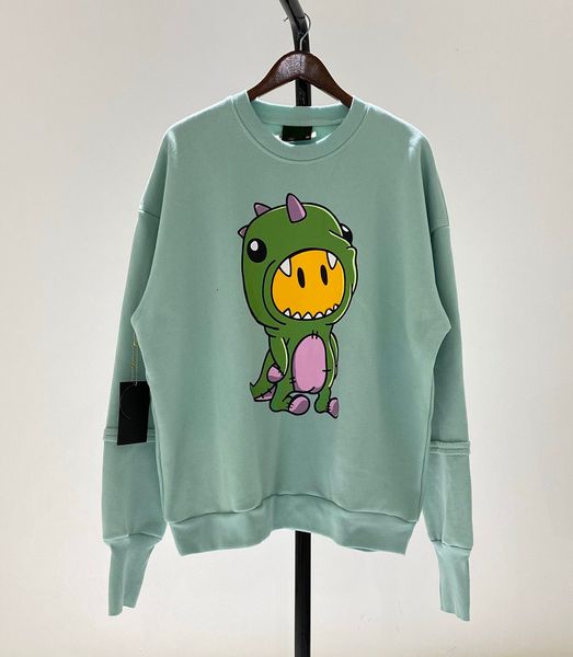 

20fw autumn winter justin bieber cartoon dinosaur oversize pullover hoodie skateboard loose hoodie sweatshirt, Black