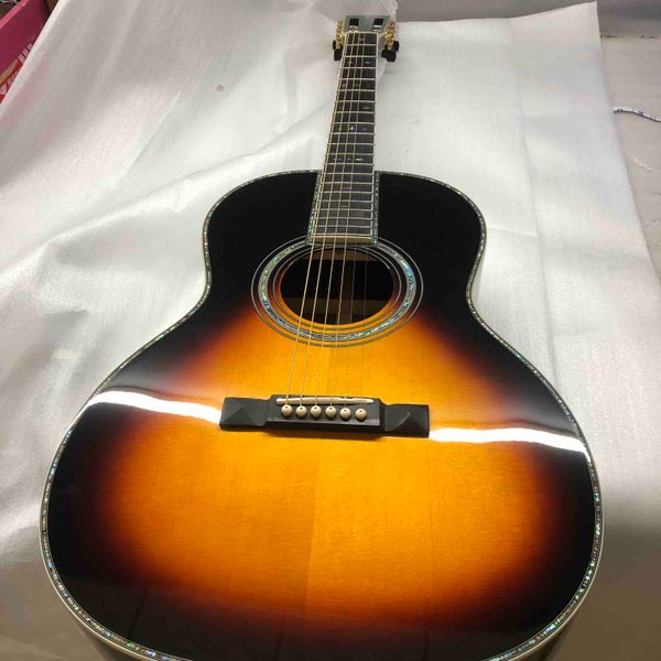 

custom 39 inch solid spruce acoustic electric guitar in sunburst accept customized logo