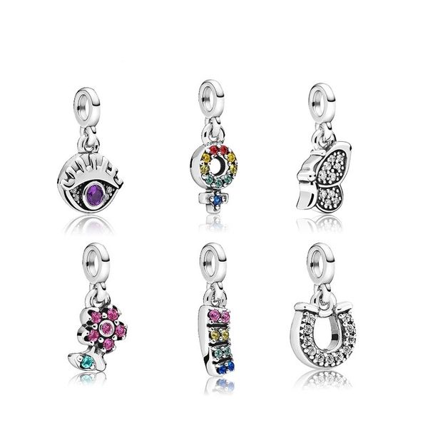 

fits pandora bracelets 20pc diy turkey evil eye girl butterfly horseshoe dangle charm bead fit pandora charms bracelet beads for 925 sterlin, Black