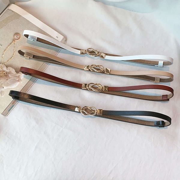 

ring korean hook double adjustable pure cow thin women's decorative dress waist versatile leather small belt, Black;brown