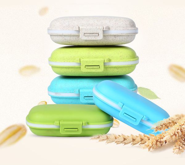 

mini 8 grids pill box organizer container for tablets travel with seal ring small box for wheat straw container for medicines