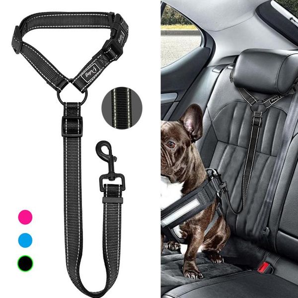 

dog seat belt leash adjustable nylon pet dog cat car seat belt collar safety vehicle leads seatbelt harness bbyhmj