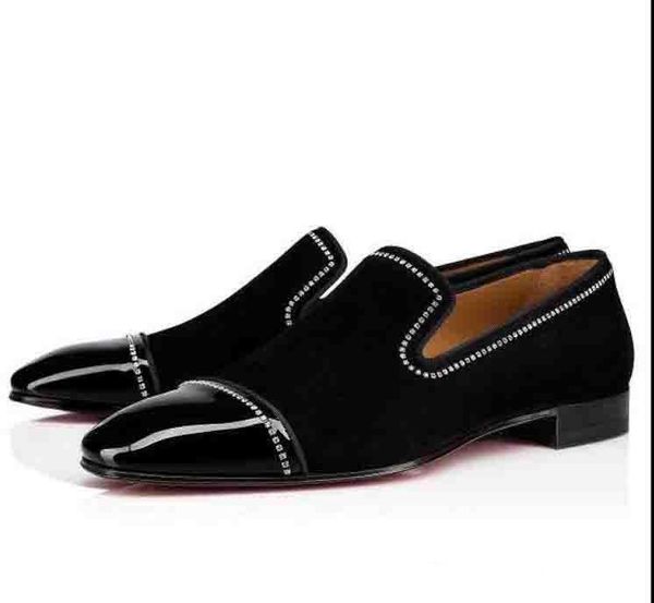 

wedding party/dress/business men red bottom oxford men lace up greggo flat men's luxurious chaussure homme loafers shoes walking 35-46, Black