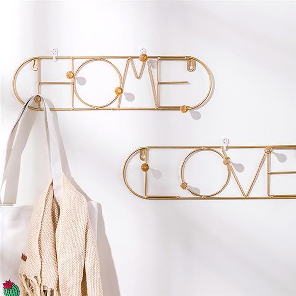 

1 pc wall hook metal iron art wall hook multifunctional mounted rack love necklace & bracelet organizer