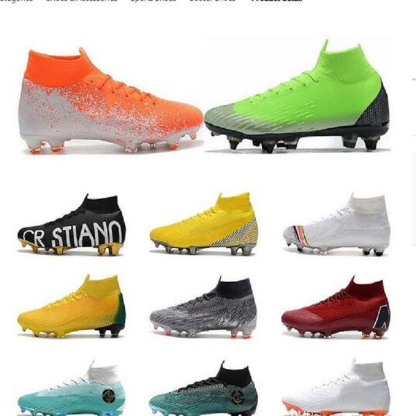 

double box mercurial superfly vi 360 elite fg kj 6 xii 12 cr7 ronaldo neymar mens boys soccer shoes football boots cleats