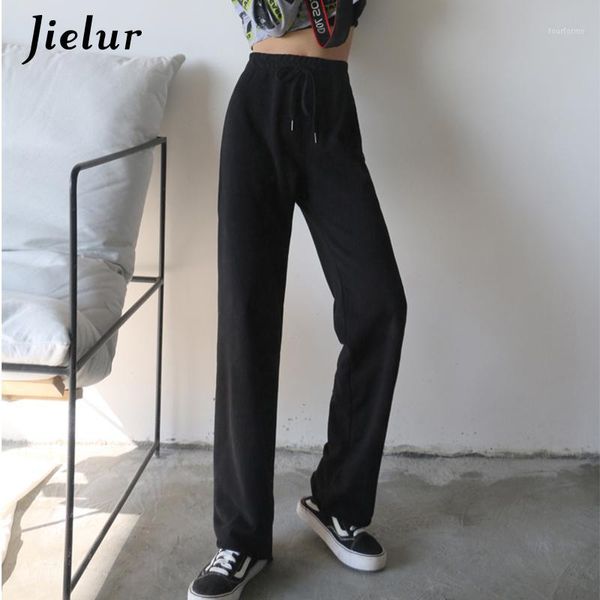 

women's pants & capris femme trousers loose women black slim roupas korean elastic waist chic pantalon summer s-5xl solid color1, Black;white