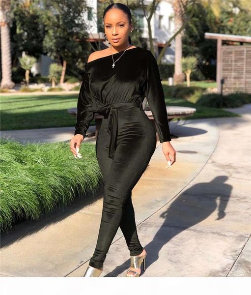 

plus size women fleece bodysuits jumpsuits fashion one shoulder rompers stretchy jumpsuits casual long sleeve solid color overalls 2226, Black;gray