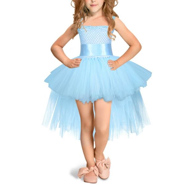 

light blue girls lace sling dress mesh tutu party dress kid size2 age, Black;white