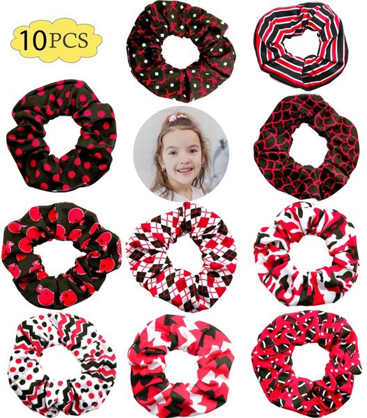 

5.5''sport women scrunchies shipping elastic 10pcs hair bands girls headwear ponytail holder black rednljj