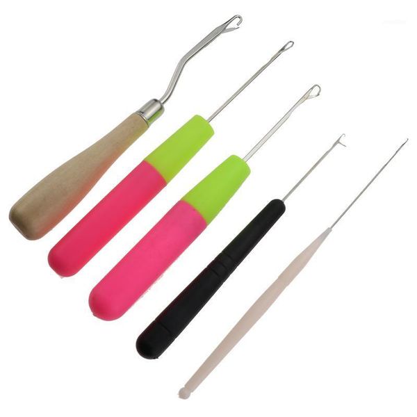 

5pcs set crochet hooks knitting needles craft plastic handle crochet needle diy kit knitting tool1, Black