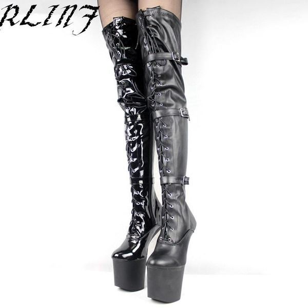 

rlionf high leg boots lace up extreme high heel fetish heelless horse stallion hoof sole over knee boots crotch1, Black
