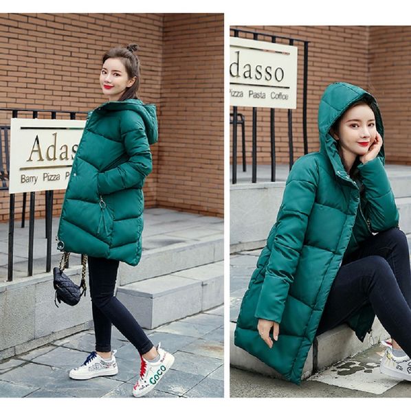 

2021 new winter outerwear fashion of women korean clothing mid-thick length and thin female jacket bzrm, Black