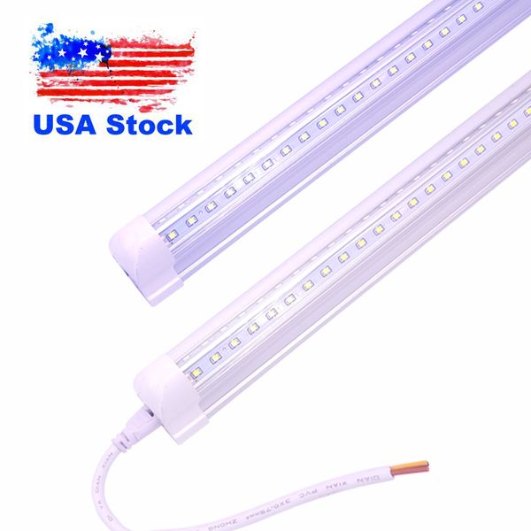 LED TUBES V-образный 4FT 36W 5FT 45W 6FT 52W 8FT 72 Вт встроенный охлаждающий дверь светодиодный флуоресцентный двойной светлый освещение AC 85V-265V Super Brite белые светодиоды