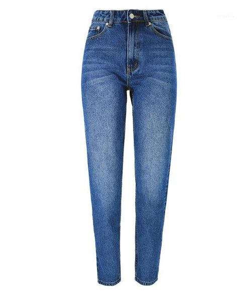 

women's jeans autumn winter mom high waist ankle for women loose boyfriend woman casual curvy straight denim pants1, Blue