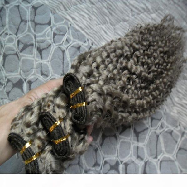

grey hair weave unprocessed virgin brazilian hair 300g brazilian kinky curly virgin human hair bundles 3pcs, Black